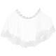 Craspire dentelle châle de mariage wrap blanc épaule de mariée couvre écharpe soirée robe de bal châle blanc polyester châle de dentelle de mariée AJEW-WH0248-17-1