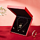 Boîte de rangement de bijoux en cuir pu carré avec peluches AJEW-WH0505-86B-01-5