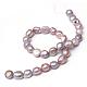 Oval Natural Cultured Freshwater Pearl Beads Strands PEAR-R015-24-1