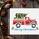 FINGERINSPIRE Merry Christmas Truck Carrying Christmas Tree Stencils Decoration Template 29.7x21cm A4 Large Painting Christmas Theme Reusable Mylar Template for Wall Wood Signs Christmas Home Decor DIY-WH0202-383-7
