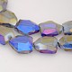 ポリゴン電気めっき虹は、ガラスビーズ連売りメッキ  多面カット  紫色のメディア  20x15x9mm  穴：1mm  約35個/連  26.3インチ EGLA-P006-F10-2