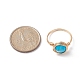 天然混合宝石フラットラウンド指輪  女性のための黄金の銅線ラップジュエリー  内径：18.7~20.5mm RJEW-JR00565-3