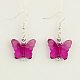 Dangle Transparent Acrylic Butterfly Earrings EJEW-JE00753-2