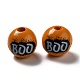 Perline di legno dipinte a spruzzo di halloween WOOD-C002-04-2