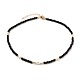 Étoile avec des colliers de perles de coquille blanche naturelle de mauvais œil NJEW-JN03147-02-1