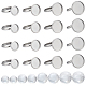 SUNNYCLUE 40Sets 80Pcs Cabochon Ring Blanks Glass Cabochons Ring Base Stainless Steel Rings Bezel Flat Round Tray Adjustable Finger Rings Findings for Women DIY Silver Color Ring Making kits Supplies DIY-SC0019-90-1