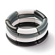 Set di braccialetti elastici per donna con perline a tubo curvo in acrilico opaco opaco BJEW-JB07320-1