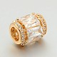 Mixed Brass Micro Pave Cubic Zirconia Large Hole European Beads ZIRC-M041-M-RS-3
