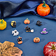 Superfindings 4 juego 8 estilos de chinchetas temáticas de Halloween 32 uds. De chinchetas de Halloween casa de calabaza murciélago fantasma sombrero de bruja chinchetas decorativas para mapas de pared diseño suministros de halloween AJEW-FH0003-70-4