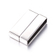 304 Stainless Steel Rectangle Magnetic Clasps with Glue-in Ends X-STAS-E046-13-2