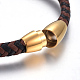 Кожаные браслеты плетеного шнура BJEW-E352-28G-3