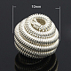Brass Spring Beads, Coil Beads, Flat Round, Silver Color Plated, 10x7mm, hole: 2mm