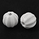 Perles en céramique de porcelaine faites à la main émaillées brillantes de melon blanc X-PORC-Q204-7-2