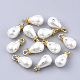 Pendentifs en plastique imitation perle ABS haute brillance X-RB-T011-04C-G-1
