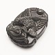 彫り加工天然石オブシディアンペンダント  ワシ  38x26x13mm  穴：2mm G-G660-35-2