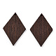 天然ウェンジウッドペンダント  染色されていない  菱形チャーム  ココナッツブラウン  47.5x31.5x3.5mm  穴：2mm WOOD-T023-46B-01-2