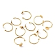 10 Uds. 304 anillos abiertos de acero inoxidable para puños, configuración de la base del anillo de la almohadilla redonda plana, dorado, nosotros tamaño 7 1/4 (17.5 mm), Bandeja: 8 mm
