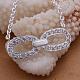 Simple Silver Color Plated Brass Cubic Zirconia Bowknot Pendant Necklaces For Women NJEW-BB12891-4