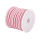 3x1.5 mm rosa Flach Fauxveloursleder Kabel X-LW-R003-9-3