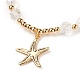 Bracelets à breloques étoile de mer en laiton BJEW-JB05571-03-3