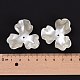 Coupelles de fleur avec 3-pétale en plastique ABS d'imitation nacre OACR-R016-05-4