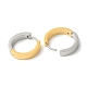 Двухцветные плоские серьги-кольца из латуни EJEW-P228-02-2