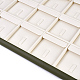 PUレザーのピアスディスプレイ  木で  アンティークホワイト  35.5x25.2x1.9cm EDIS-J002-02-3