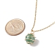 Ожерелье с подвеской в клетку из натурального драгоценного камня с 304 цепочкой из нержавеющей стали для женщин NJEW-JN03905-02-7
