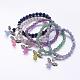 Natural Gemstone Beads Stretch Charm Bracelets BJEW-JB02592-1