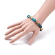 Natural Coconut & Stone Beaded Stretch Bracelet for Women BJEW-JB07546-4