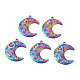 Rack Plating Rainbow Color 201 Stainless Steel Pendant Cabochon Settings STAS-T063-192M-1