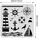 BENECREAT Lighthouse PET Plastic Drawing Templates 11.8x11.8 Inch/30x30cm Compass Anchor Template Stencil for Scrabooking Card Making DIY-WH0172-490-2
