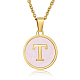 Natural Shell Initial Letter Pendant Necklace LE4192-2-1