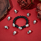 Unicraftale 10 pièces perles de crâne 304 perles d'espacement en acier inoxydable tête de crâne en argent antique perles en vrac 4mm grand trou crâne perles européennes perles en métal pour la fabrication de bijoux bracelet à bricoler soi-même collier STAS-UN0043-84-2