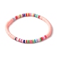 Ensemble de bracelets extensibles en perles heishi en argile polymère faits à la main BJEW-JB07349-4
