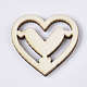 バレンタインデーのテーマレーザーカットの木の形  未完成の木製装飾  ウッドカボション  ハート  パパイヤホイップ  25.5~29x29x2.5mm WOOD-T011-51-2