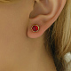Véritables boucles d'oreilles rondes plates en acier inoxydable plaquées or 18 carats ZB4928-1-2