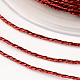 丸いメタリック糸  刺しゅう糸  6プライ  暗赤色  0.6mm  約87.48ヤード（80m）/ロール MCOR-L001-0.6mm-03-2