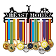 SUPERDANT Medal Holder Wrestling Medals Display Motivating Word BEAST MODE Black Iron Wall Mounted Hooks for Competition Medal Holder Display Wall Hanging 40x15cm ODIS-WH0021-068-1