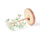 Chips d'aventurine verte naturelle avec arbre d'argent en fil de laiton enveloppé sur des décorations d'affichage à base de bois DJEW-B007-05D-2