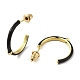 Real 18K Gold Plated Brass Ring Stud Earrings EJEW-L268-014G-03-2