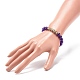 4 Stück 4 Stil natürliche gemischte Edelstein- und Glaswürfel-Stretch-Armbänder für Frauen BJEW-JB08855-3