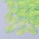 オーガンジー生地  DIYジュエリー作りの工芸品  葉  芝生の緑  47x27mm X-FIND-S315-02-1