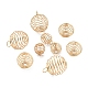 30Pcs 3 Style Iron Wire Spiral Bead Cage Pendants IFIN-YW0001-23KC-3
