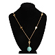 Alliage ronde turquoise synthétique pendentifs X-NJEW-L340-51-1