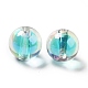 Perles acryliques irisées arc-en-ciel à placage uv bicolore TACR-D010-03A-02-3