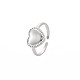 304 anello per polsino aperto a cuore in acciaio inossidabile da donna RJEW-S405-219P-3