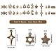 SUNNYCLUE 1 Box 72Pcs 12 Styles Moon Star Charms Galaxy Theme Antique Bronze Space Alloy Star of David Hexagram Hollow Flat Round Pendants for Jewelry Making Charms Bracelets Findings TIBEP-SC0001-88-2