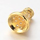 Brass Micro Pave Cubic Zirconia Bead Cones ZIRC-O019-03G-2