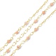 Handgemachte Perlenkette aus Messing und natürlichem Sonnenstein CHC-D029-15G-08-1
